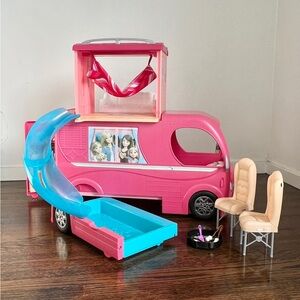 Barbie Pop-Up Camper - Transforms into 3-Story Play Set with Pool, 2014